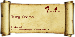 Tury Anita névjegykártya